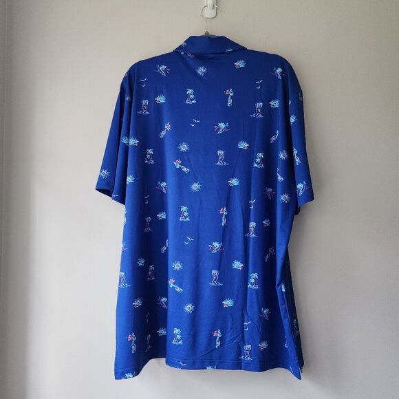 SCALES Men's XL Golf Polo UPF 50+ | Clubhouse Performance Hula Surf & Slay NWT - Picture 5 of 13